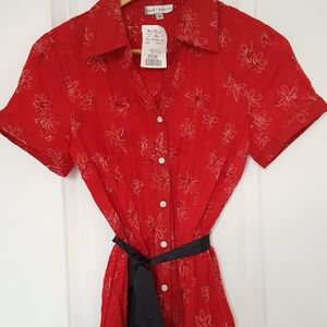 Red Flower Printed Blouse